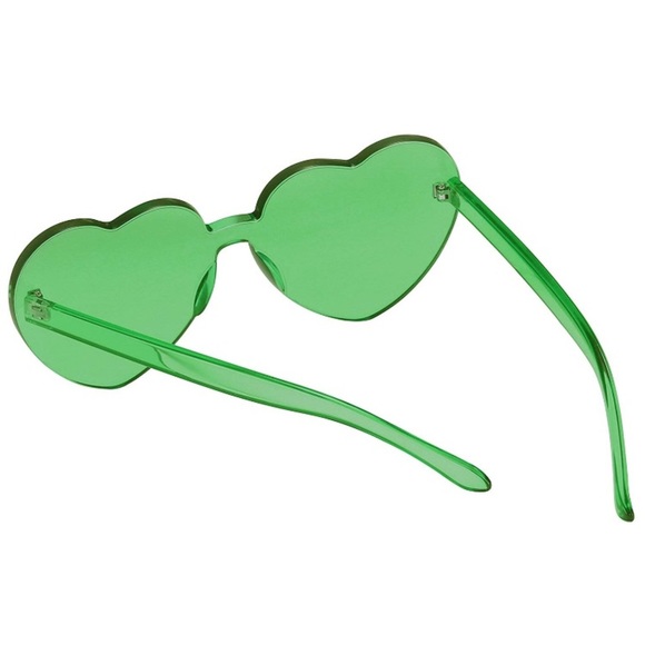 ✨THE AND! MONEY GREEN Y2K RIMLESS HEART SUN GLASSES ✨ - Picture 6 of 8
